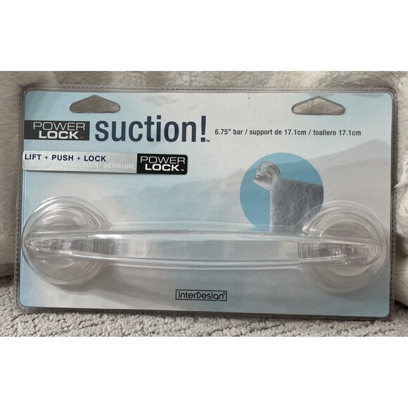 InterDesign..Power Lock Suction Bar 6.75” Lift+Push+Lock New.. - Picture 1 of 5